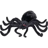 Nature Planet Knuffel spin - zwart - 40 cm - pluche - spinnenknuffel - Zwarte Weduwe