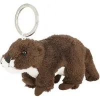 Ravensden Pluche bruine otter sleutelhanger 10 cm - Knaagdieren sleutelhangers- Speelgoed voor kinderen