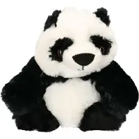 Ravensden Pluche knuffel panda - zwart/wit - 30 cm - pandaberen knuffeldieren