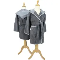 Artg Boyzz & Girlzz - Kinder Badjas met Capuchon - Donkergrijs/Antracietgrijs - Graphite/Anthracite Grey - Maat 164/176