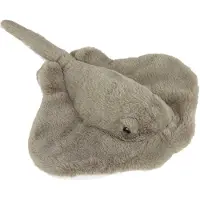 Ravensden Pluche rog - knuffeldier - grijs - 43 cm - zee dieren knuffels