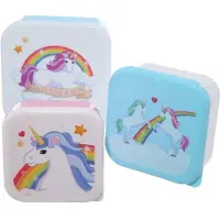 Puckator Set 3 Lunch Box S/M/L- Betoverende Regenboog Eenhoorn