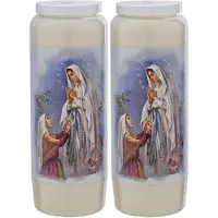 Enlightening Candles 2x Witte noveenkaarsen 6 x 18 cm 9 dagen - buitenkaarsen