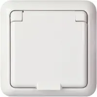 Schneider Electric -stopcontact 225044 16 A compleet IP44 FASHION rw Wandcontactdoos met randaarde en klapdeksel Fashion Wit 1 stuk(s)