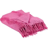 Beliani Plafond, Deken katoen roze 125 x 150 cm geometrisch patroon KHARI (125 x 150 cm)