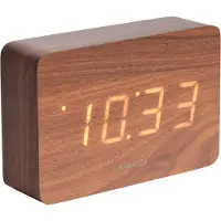 Karlsson Wekker Square Dark Wood Veneer White Led 15 x 10 cm
