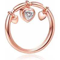 LGT JWLS Rose kleurige Dames Ring met Hart Hanger van Zirkonia-18mm