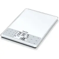 Beurer DS 61 Digitale Dieet Keukenweegschaal - Analyse 950 levensmiddelen - Touch bediening - Tarra functie - Tot 5 kg - Incl. batterijen - 3 Jaar garantie - Wit