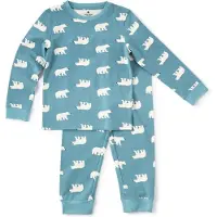Little label pyjama met dierenprint van katoen blauw Jongens Stretchkatoen Ronde hals - maat 92