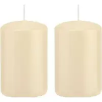 Trend Candles 2x Kaarsen cremewit 5 x 8 cm 18 branduren sfeerkaarsen - Stompkaarsen