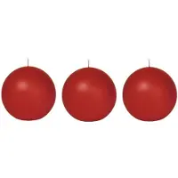 Trend Candles 3x Ronde kaarsen rood 7 cm 36 branduren sfeerkaarsen - bolkaarsen