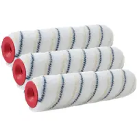 Merkloos Set van 3x stuks muur vacht anti-spat verfrollers nylon pluisvrij 6,2 x 25 cm - Verfrollers