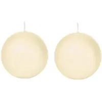 Trend Candles 2x Ronde kaarsen cremewit 7 cm 26 branduren sfeerkaarsen - bolkaarsen