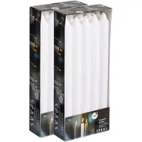 Spaas Candles 20x Lange kaarsen wit 24 cm 8 branduren huishoudkaarsen/dinerkaarsen/tafelkaarsen - Dinerkaarsen