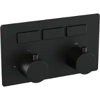 Brauer Black Edition 3-weg inbouwthermostaat met drukknoppen met in- en afbouwdelen mat zwart