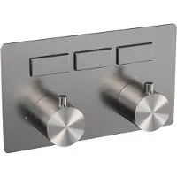 Brauer Brushed Edition 3-weg inbouwthermostaat met drukknoppen met in- en afbouwdelen RVS geborsteld PVD