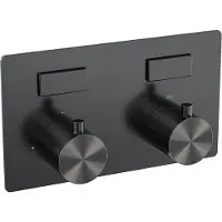 Brauer gunmetal Edition Inbouwthermostaat - 2 functies - inclusief inbouwdeel - drukknoppen - geborsteld gunmetal PVD 5-GM-155