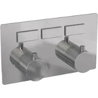 Brauer Chrome Carving 3-weg inbouwthermostaat met drukknoppen met in- en afbouwdelen chroom