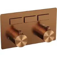 Brauer Copper Edition 3-weg inbouwthermostaat met drukknoppen met in- en afbouwdelen koper geborsteld PVD