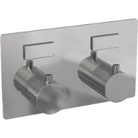 Brauer Chrome Carving 2-weg inbouwthermostaat met drukknoppen met in- en afbouwdelen chroom