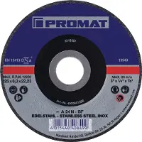 Promat /Tecwerk Afbraamschijf | INOX | D115xS6mm | gebogen RVS | gat 22,23 mm - 4000841325