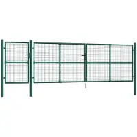 vidaXL Tuinhek van gaas 500x125 cm gegalvaniseerd staal groen