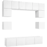 vidaXL 8-delige Tv-meubelset bewerkt hout wit