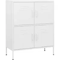 vidaXL Opbergkast 80x35x101,5 cm staal wit