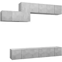 vidaXL 7-delig TV-meubelset, betonkleur, houtvezel
