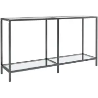 vidaXL Wandtafel 140x35x75,5 cm gehard glas transparant