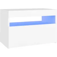 vidaXL Nachtkastje met LED-verlichting 60x35x40 cm bewerkt hout wit