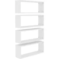 vidaXL Wandschappen kubus 4 st 60x15x23 cm bewerkt hout wit