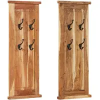 vidaXL Kapstokken 2 st 38x100 cm massief acaciahout
