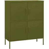 vidaXL Opbergkast 80x35x101,5 cm staal olijfgroen