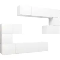 vidaXL 8-delige Tv-meubelset bewerkt hout wit