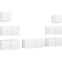 vidaXL 7-delige Tv-meubelset bewerkt hout wit