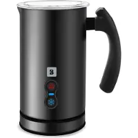 Kitchenbrothers Elektrische Melkopschuimer - Voor Cappuccino en Latte - Handige Melkschuimer - Zwart