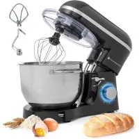 Kitchenbrothers Keukenmachine & Keukenmixer – Incl. Mengkom – 1400 W – 38,7 x 23,8 x 31,4 cm – Zwart