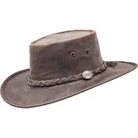 Barmah Leren hoed SQUASHY Two tone bruin opvouwbaar M