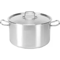 HorecaTraders Kookpan middel | RVS | 10.2 Liter | 28cmØ | Gas, elektrisch, keramisch