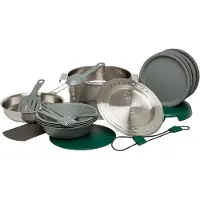 Stanley Adventure Full Kitchen Basecamp Cook Set 3.5L - 11-Delige Pannenset - Lichtgewicht Roestvrijstalen Pan - Voor Backpacken, Wandelen En Kamperen - Campingpannen - Vaatwasserbestendig