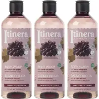 Sarcia.eu ITINERA - Gladmakende Body Wash met Toscaanse rode druiven, 95% natuurlijke ingrediënten, 370 ml (3 stuks)