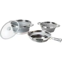 Brunner - Volcano Pasta al Volo Fold-Away - Pannenset Ø 24 cm, grijs