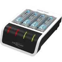 Ansmann Comfort Smart USB snellader + oplaadbare AA Ni-MH batterijen (4 stuks, 2100 mAh)