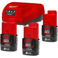 Milwaukee M12 NRG PACK 3 Accu's (4933459207)