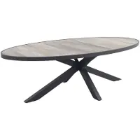 Van der Garde Tuinmeubelen VDG Silva ovale tuintafel - houtlook - 240 x 115 cm.