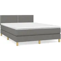 DKD Home Decor Boxspring met matras stof donkergrijs 140x200 cm