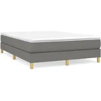 vidaXL Boxspring bed stof donkergrijs 140x200 cm