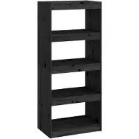 vidaXL Boekenkast/kamerscherm 60x30x135,5 cm massief grenenhout zwart