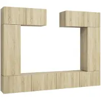 vidaXL 6-delige Tv-meubelset bewerkt hout sonoma eikenkleurig